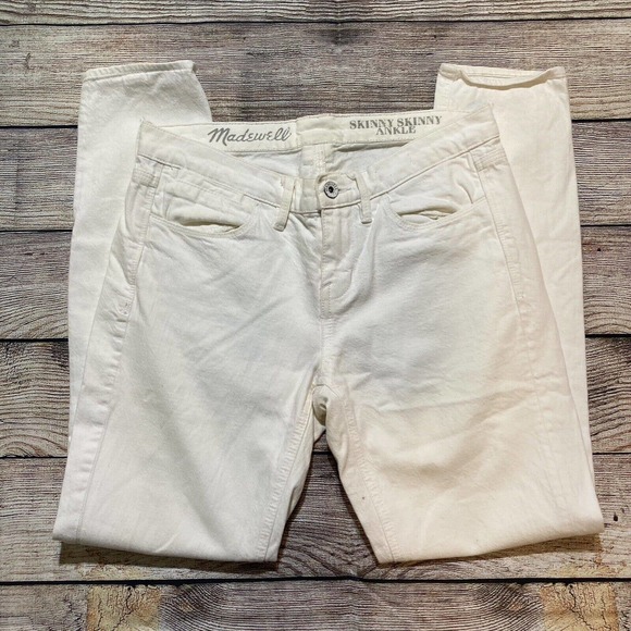 Madewell Jeans Womens Size 27 Skinny Skinny Ankle White Stretch 5 Pocket Denim - Picture 2 of 7